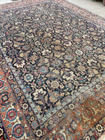 9’10 x 12’7 Antique Persian Mahal rug #1966 / 10x13 Vintage rug - Blue Parakeet Rugs