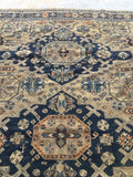 8’5 x10’5 Soumak Flatweave Rug / Large Caucasian rug - Blue Parakeet Rugs