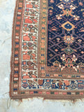 4 x 10'10 Antique Kurdish Runner (#897ML) - Blue Parakeet Rugs