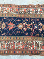 4 x 10'10 Antique Kurdish Runner (#897ML) - Blue Parakeet Rugs