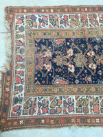 4 x 10'10 Antique Kurdish Runner (#897ML) - Blue Parakeet Rugs
