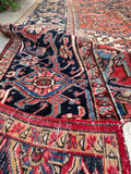 11 x 14 Vintage Persian Heriz rug #2569 - Blue Parakeet Rugs