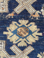 8’5 x10’5 Soumak Flatweave Rug / Large Caucasian rug - Blue Parakeet Rugs