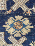 8’5 x10’5 Soumak Flatweave Rug / Large Caucasian rug - Blue Parakeet Rugs