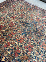 8'7 x 11'7 Mint Condition Antique Persian Kerman rug #2659-A - Blue Parakeet Rugs