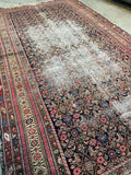 6'10 x 12'8 Antique Worn Persian Gallery size rug #2795 - Blue Parakeet Rugs