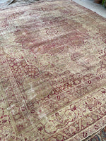 10’3 x 11’6 Antique floral design Kerman Lavar rug #1970ML / 10x12 Vintage rug - Blue Parakeet Rugs