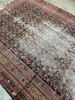 6'10 x 12'8 Antique Worn Persian Gallery size rug #2795 - Blue Parakeet Rugs