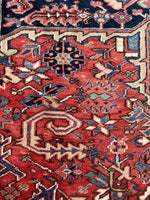 11 x 14 Vintage Persian Heriz rug #2569 - Blue Parakeet Rugs