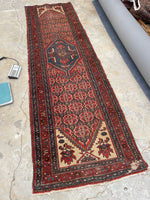 2’8 x 9’5 Antique Skinny Kurdish Runner #2468 - Blue Parakeet Rugs