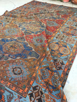 6'9 x 11'3 Antique Soumak / Soumak Flatweave Rug / Large Caucasian Rug - Blue Parakeet Rugs