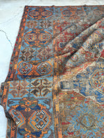 6'9 x 11'3 Antique Soumak / Soumak Flatweave Rug / Large Caucasian Rug - Blue Parakeet Rugs