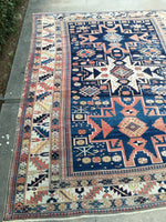 6'3 x 8'1 antique Caucasian rug (#898ML) - Blue Parakeet Rugs
