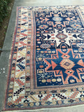 6'3 x 8'1 antique Caucasian rug (#898ML) - Blue Parakeet Rugs