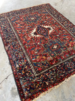 4'8 x 6'3 Antique Heriz Rug #2796ML - Blue Parakeet Rugs