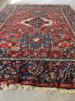 4'8 x 6'3 Antique Heriz Rug #2796ML - Blue Parakeet Rugs