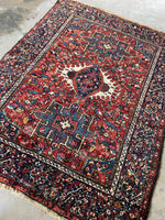 4'8 x 6'3 Antique Heriz Rug #2796ML - Blue Parakeet Rugs