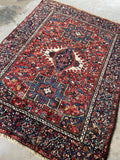 4'8 x 6'3 Antique Heriz Rug #2796ML - Blue Parakeet Rugs