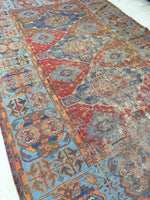 6'9 x 11'3 Antique Soumak / Soumak Flatweave Rug / Large Caucasian Rug - Blue Parakeet Rugs