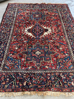 4'8 x 6'3 Antique Heriz Rug #2796ML - Blue Parakeet Rugs