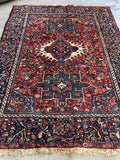 4'8 x 6'3 Antique Heriz Rug #2796ML - Blue Parakeet Rugs