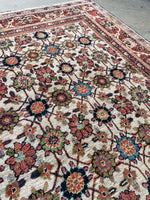 8'4 x 10'4 Antique Persian Ivory Mahal rug #2651 / 8x10 Vintage rug - Blue Parakeet Rugs