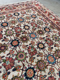 8'4 x 10'4 Antique Persian Ivory Mahal rug #2651 / 8x10 Vintage rug - Blue Parakeet Rugs