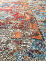 6'9 x 11'3 Antique Soumak / Soumak Flatweave Rug / Large Caucasian Rug - Blue Parakeet Rugs