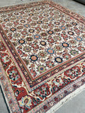 8'4 x 10'4 Antique Persian Ivory Mahal rug #2651 / 8x10 Vintage rug - Blue Parakeet Rugs