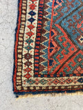 2'3 x 2'8 Antique Saddlebag rug #2117 / 2x3 Vintage Rug - Blue Parakeet Rugs