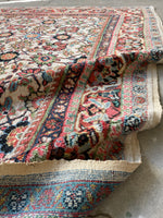 8'4 x 10'4 Antique Persian Ivory Mahal rug #2651 / 8x10 Vintage rug - Blue Parakeet Rugs