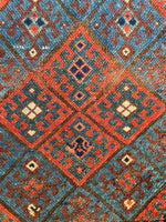 2'3 x 2'8 Antique Saddlebag rug #2117 / 2x3 Vintage Rug - Blue Parakeet Rugs