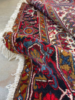 8'10 X 11'5 Vintage Full Pile Tribal Heriz rug #2118 / 9x12 Vintage Rug - Blue Parakeet Rugs