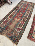 3'4 x 8'5 Antique worn Cacausian runner #960 / 3x9 Vintage Runner - Blue Parakeet Rugs