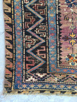 6'9 x 9'10 Antique Soumak / Soumak Flatweave Rug / Large Caucasian Rug - Blue Parakeet Rugs