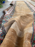 3'3 x 10'10 Antique Camel Hair Persian runner #2571 - Blue Parakeet Rugs