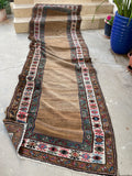 3'3 x 10'10 Antique Camel Hair Persian runner #2571 - Blue Parakeet Rugs