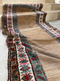 3'3 x 10'10 Antique Camel Hair Persian runner #2571 - Blue Parakeet Rugs