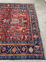 8'4 x 11'10 Antique Persian Heriz rug #2653 / 8x12 Heriz rug - Blue Parakeet Rugs