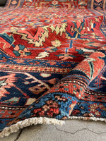 8'4 x 11'10 Antique Persian Heriz rug #2653 / 8x12 Heriz rug - Blue Parakeet Rugs