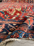 8'4 x 11'10 Antique Persian Heriz rug #2653 / 8x12 Heriz rug - Blue Parakeet Rugs