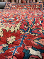 8'4 x 11'10 Antique Persian Heriz rug #2653 / 8x12 Heriz rug - Blue Parakeet Rugs