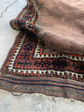 4'1 x 4'3 Square Sofreh Baluch rug #2573 - Blue Parakeet Rugs