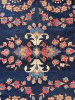 12'5 x 18' Antique Persian Navy Blue Mahal rug #2654 / 12x18 vintage rug - Blue Parakeet Rugs