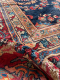 12'5 x 18' Antique Persian Navy Blue Mahal rug #2654 / 12x18 vintage rug - Blue Parakeet Rugs