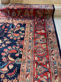 12'5 x 18' Antique Persian Navy Blue Mahal rug #2654 / 12x18 vintage rug - Blue Parakeet Rugs