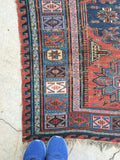 5x8 Antique Soumak flat weave rug - Blue Parakeet Rugs