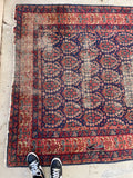 5'2 x 14'1 Worn Antique Persian runner #904 / 5x14 Vintage Runner - Blue Parakeet Rugs