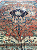 10'6 x 12'6 antique 19th Century Persian Serapi (#875ML) - Blue Parakeet Rugs