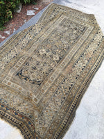 3'11 x 6'4 Antique Caucasian rug / small 4x6 rug - Blue Parakeet Rugs